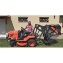 Tracteur tondeuse professionnel KUBOTA 23ch 122cm bac560l en hauteur