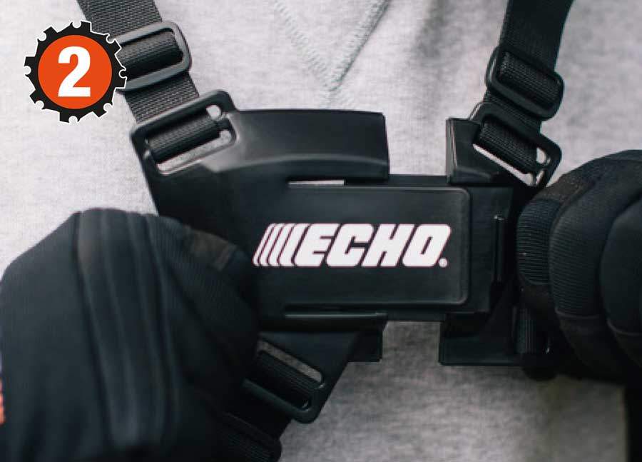 Harnais débroussailleuse ECHO Ergo-Pro avec attache de sécurite