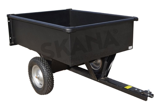 Remorque acier pour tracteur tondeuse avec benne soude capacite max 226k pneus 12"