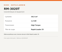Débroussailleuse dorsale ECHO RM-3020T — 30,5 cm³ — infographie technique Outils Jardin