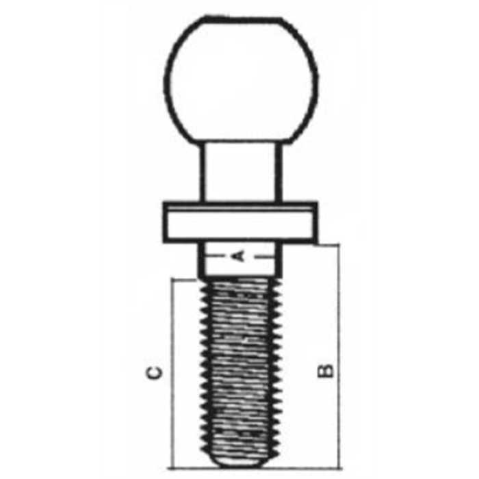 Boule de remorque m22 x 55mm