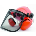 CASQUE FORESTIER AVEC VISIERE TREILLIS ACIER ET ANTI-BRUIT