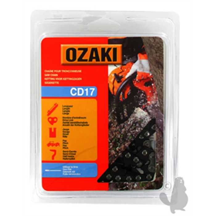 Chaine Ozaki 72e 3/8 0.63 1.6mm demi-ronde montage STIHL