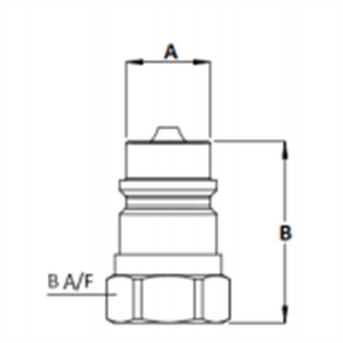Convertisseur coupleur vers valve à  visser 1/2 a 20.5  b43.5 m34