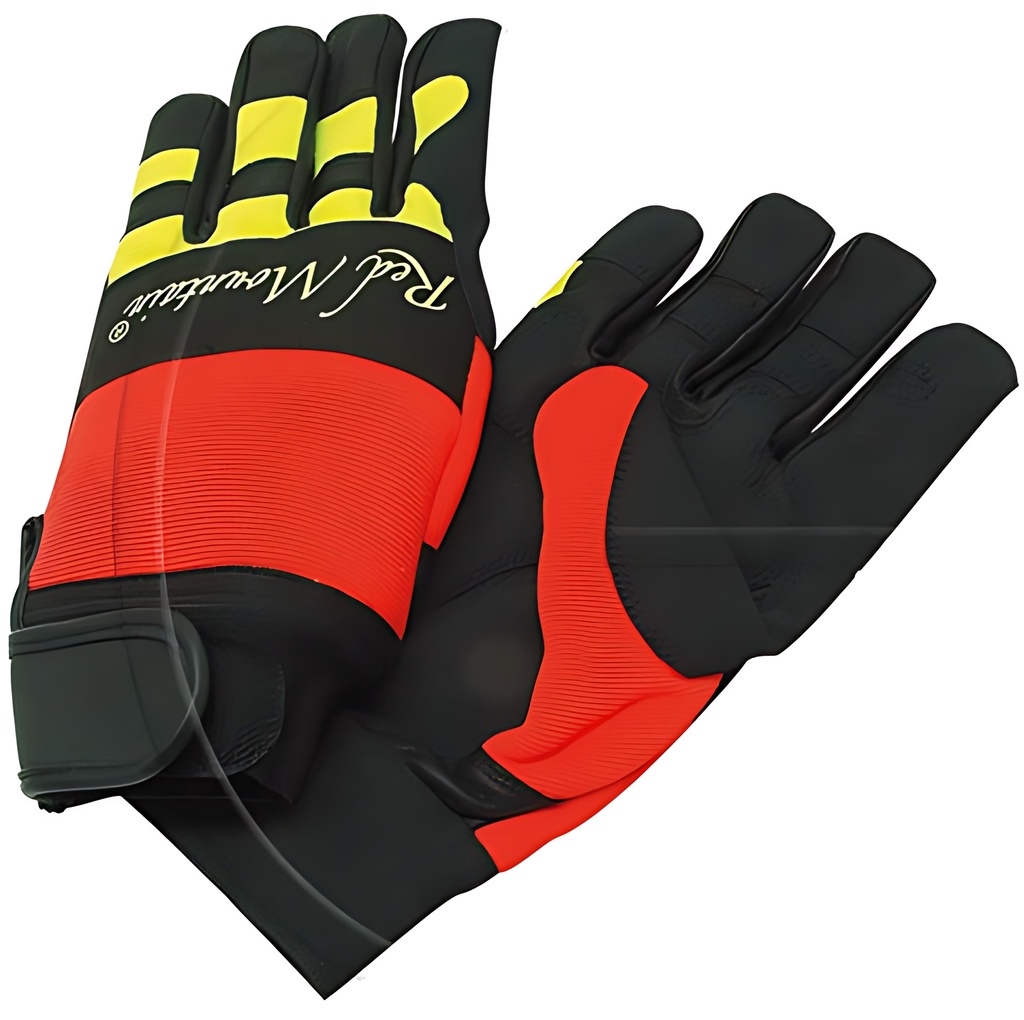 [RM16-02608] Gants de travail tronçonneuse (anti-coupures) RED MOUNTAIN, RM16-026xx (Taille 8)