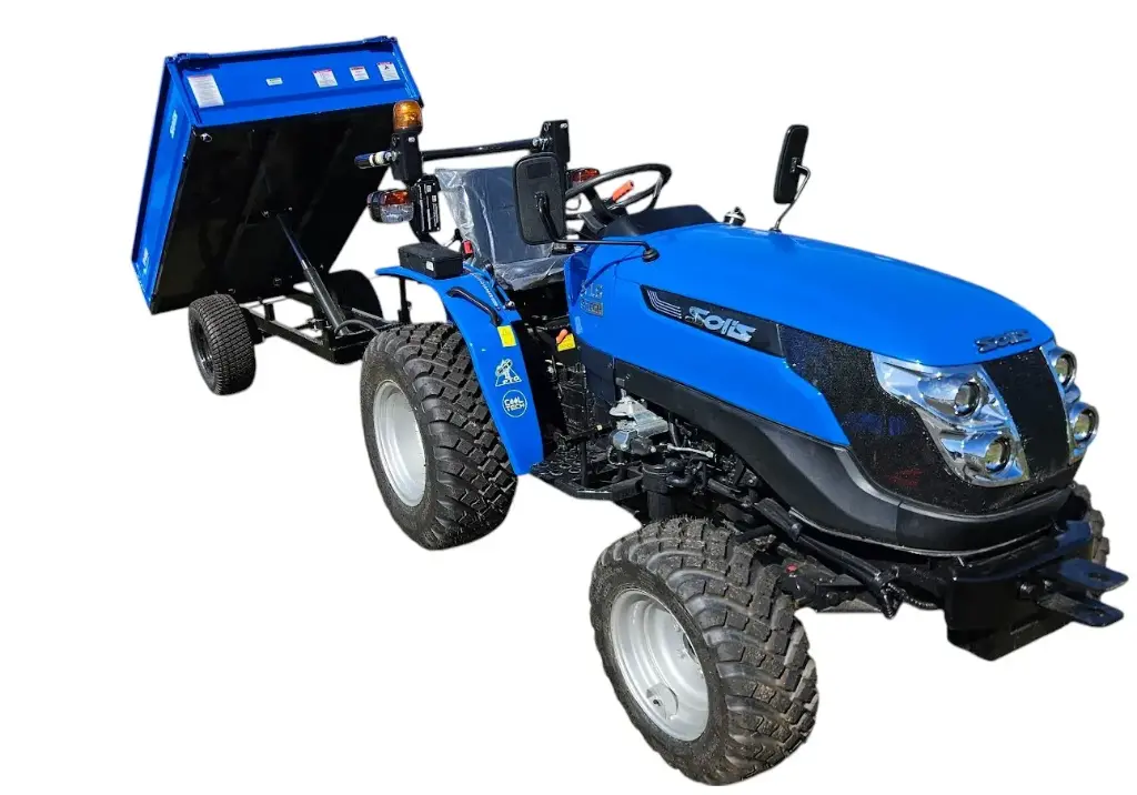 Microtracteur Solis 16 mécanique pneus GALAXY, SOLIS 16, SOLIS 16 roues galaxy avec gyrophare, direction assistée et remorque 1000kg avec vidange hydraulique - gardenpro 