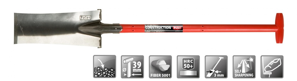 bêche de jardin polet 380-140 manche en fibre, 101384E, 5410685060704