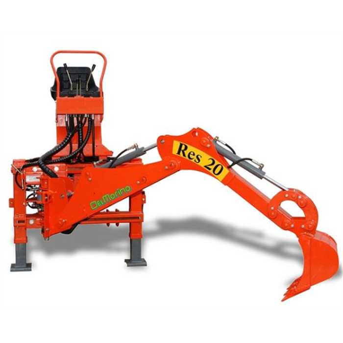 Pelle retro pour 3points 2.35m DELMORINO RES20, GRUE 3 POINTS, EXCAVATRICE RES20, RES20, PELLE-RETRO RES20, WIM RETRO RES20