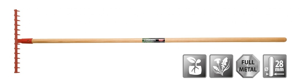 [0302141] Rateau de jardin polet 14 dents 410mm manche en frene, 0302141, 5410685031223