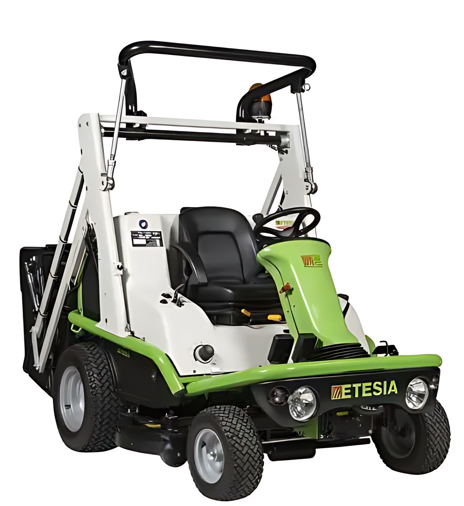 Tracteur tondeuse ETESIA H124DL avec vidange en hauteur commande de vidange par levier sur le distributeur et plateau de coupe monocoque, HYDRO124DL, H124DSOHD, H 124 DL, H124DS 