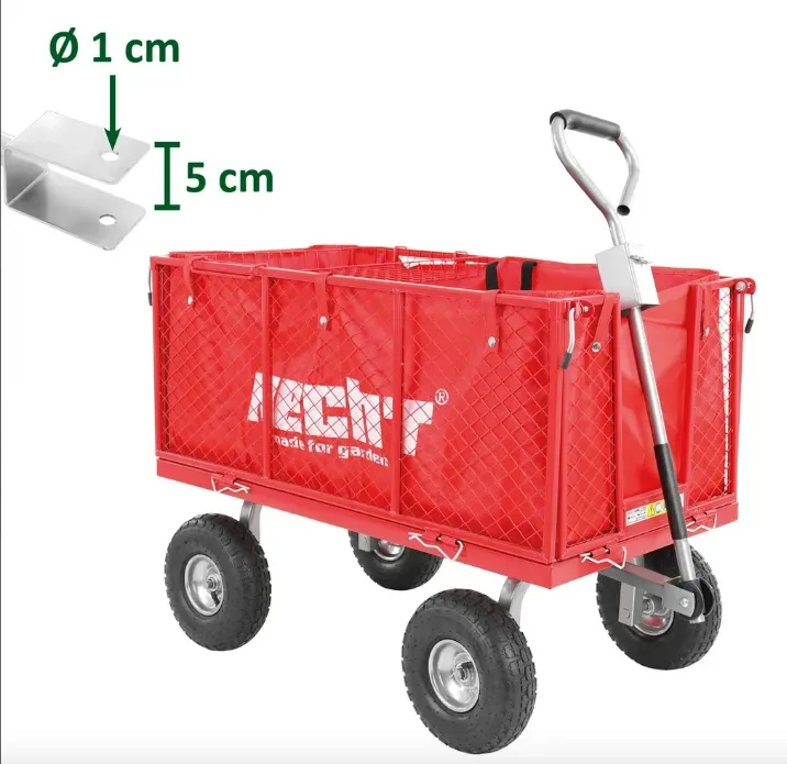 Remorque de Jardin HECHT 52184 – Charge 250 kg – Chariot & Remorque pour Tracteur Tondeuse