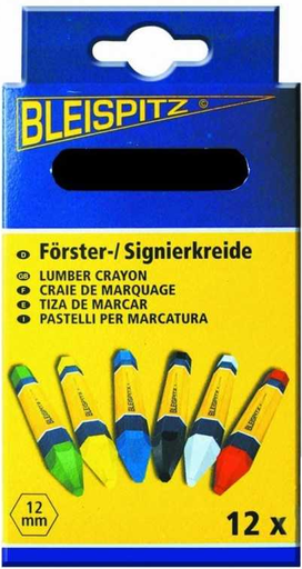 Crayon gras de marquage Boite de 12 craies forestières de marquage de couleur de marque Bleispitz, 1557-0020X, 820-900X