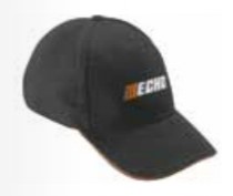 [ECHO CAP-BL2] Casquette ECHO brodée noire logo blanc/orange