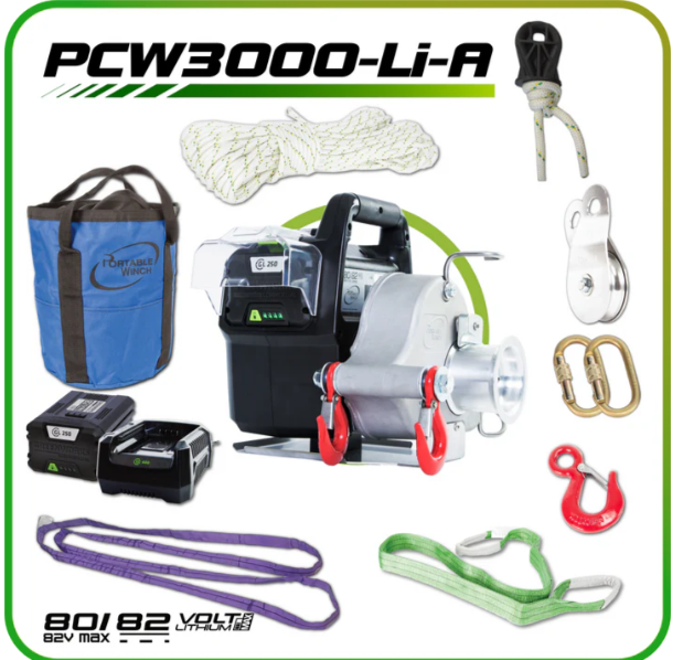 [PCW3000-LI-A] Kit Treuil sur batterie PORTABLE WINCH + Accessoires