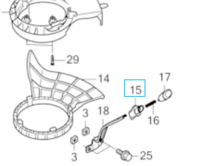 [76264-VR8-N00ZB] cliquet vert de verrouillage levier mulching hrn536 76264-VR8-N00ZB