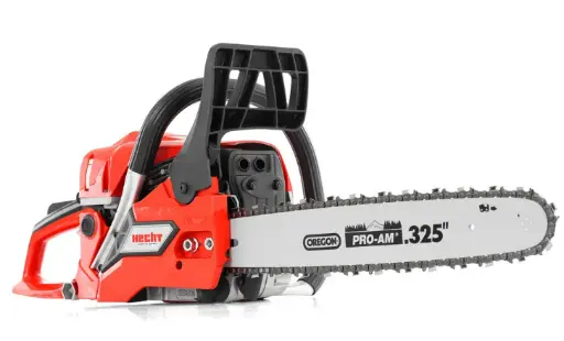 [HECHT 945] Tronconneuse HECHT 945 Longueur du guide-chaîne : 40 cm. Moteur : 45 cm³, puissance nominale : 2,4 CV. Poids : 5,6 kg.